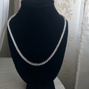Silver tennis style Necklace- 20inches